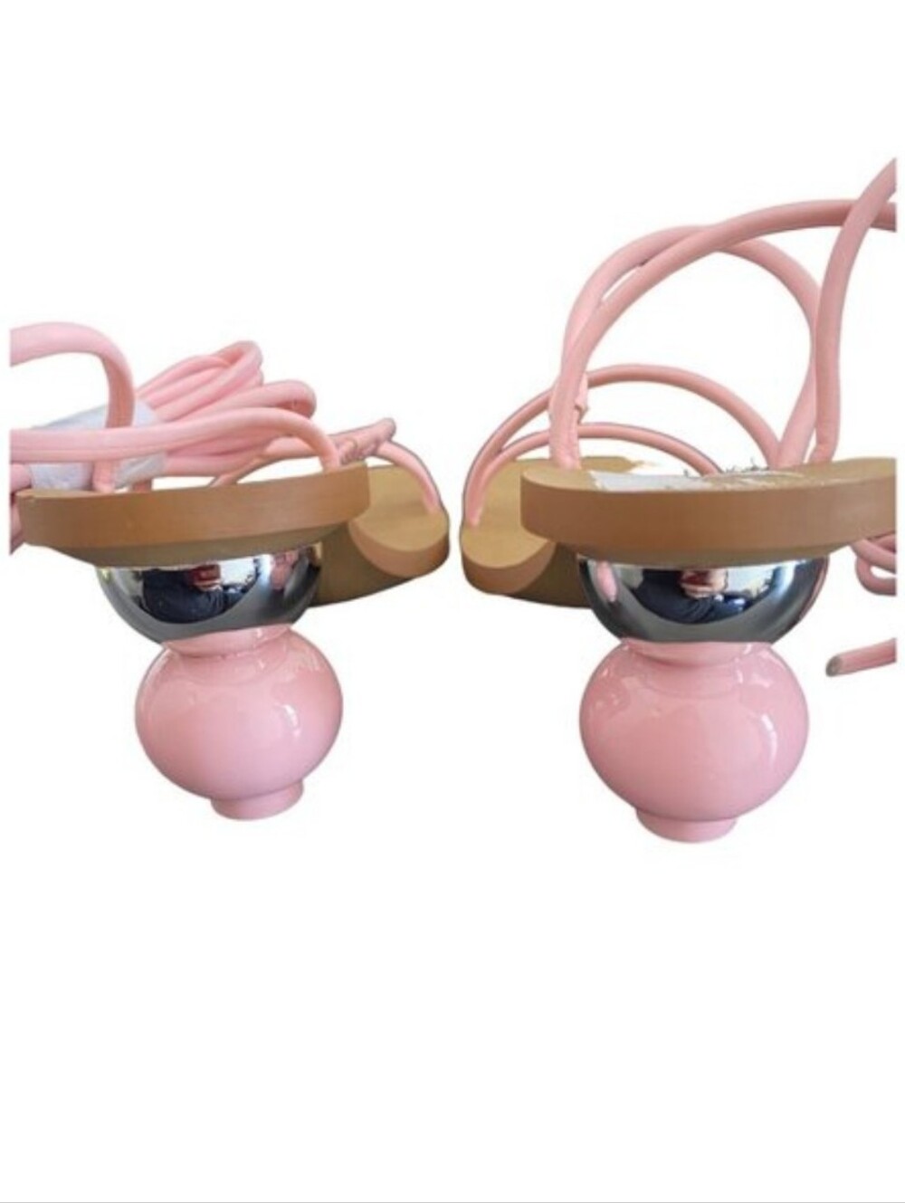 INC International Concepts Pink Strappy Lace-Up Sandals - Picture 3 of 6